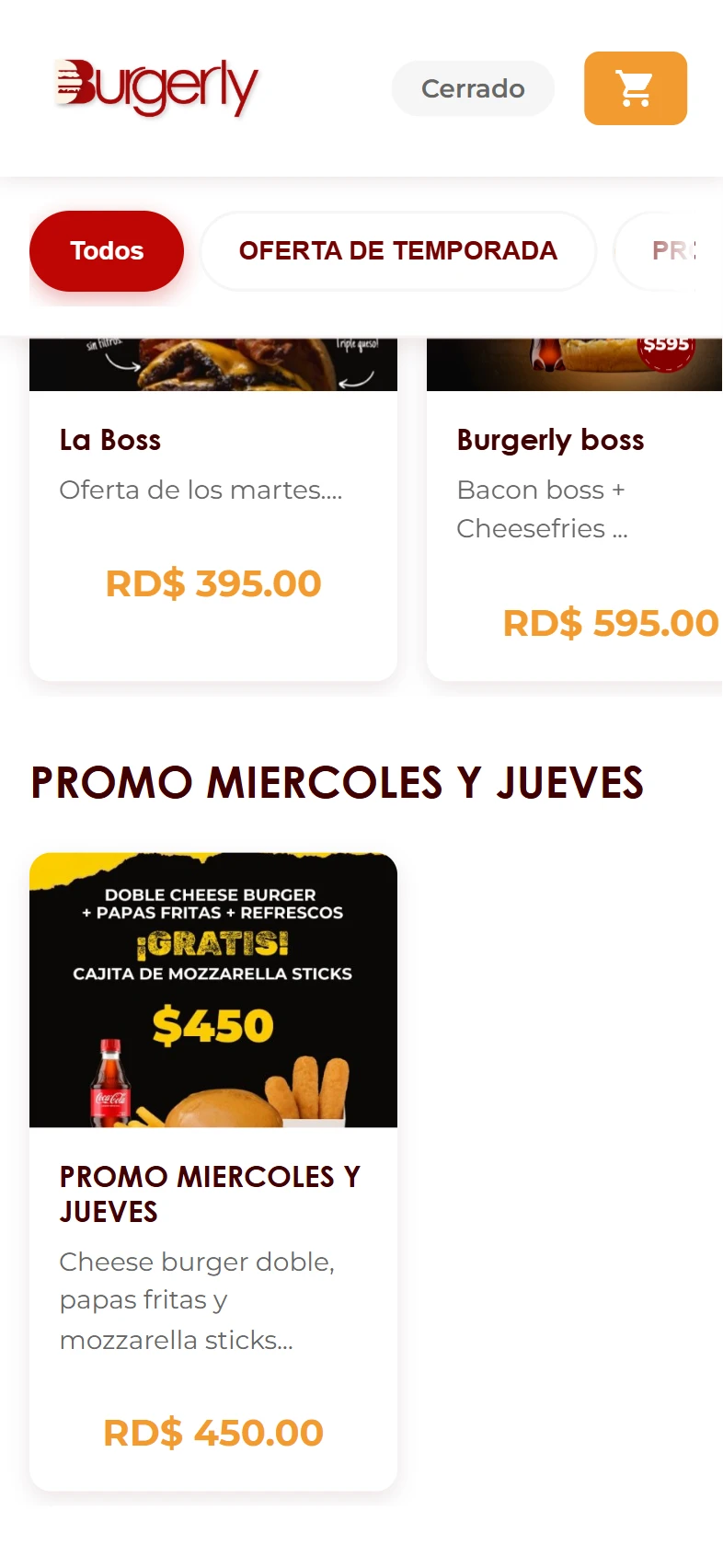 Burgerly — ofertas y promos con precios